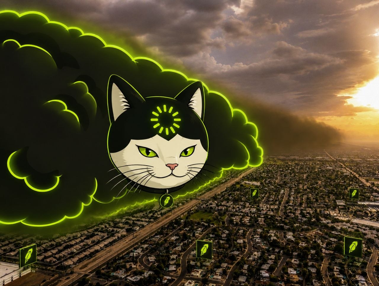 Loading Cat cloud over a city